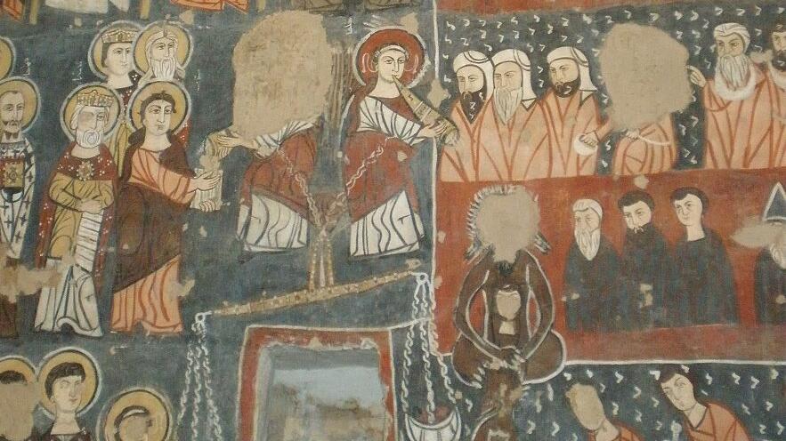 Fresko des Jüngsten Gerichts aus dem syrischen Wüsten-Kloster Mar Musa