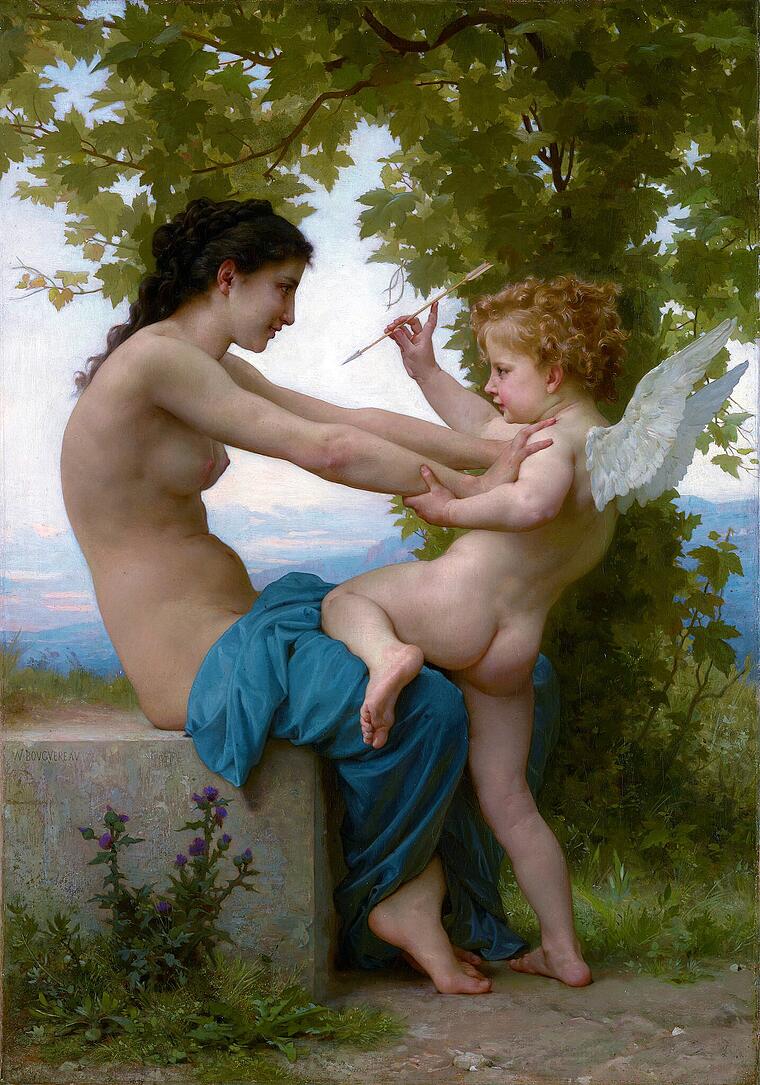 William-Adolphe Bouguereau, Frau verteidigt sich gegen Eros