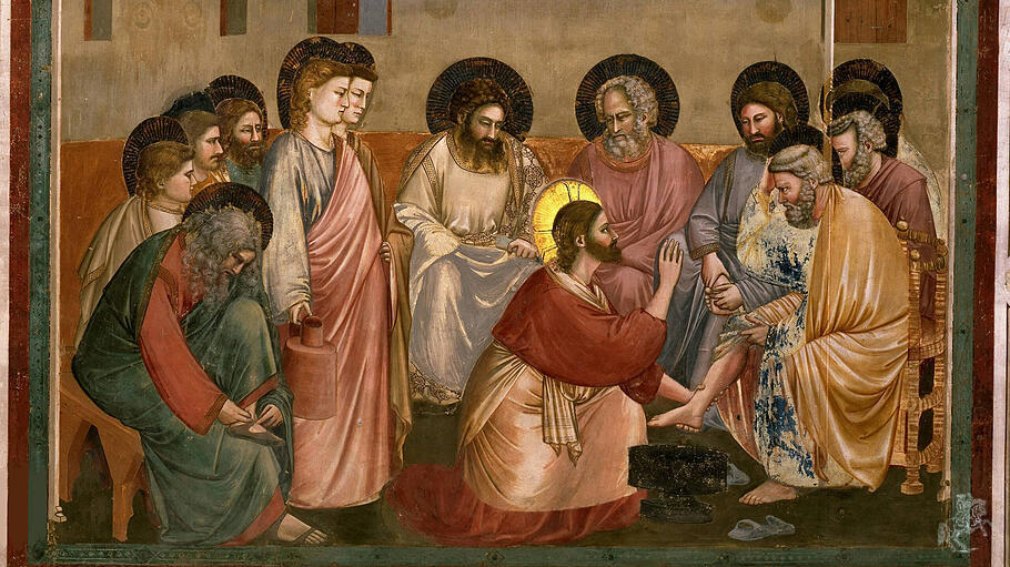 Die Fußwaschung von Giotto di Bondone