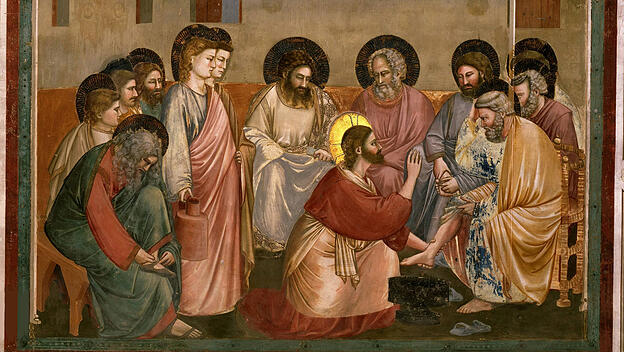 Die Fußwaschung von Giotto di Bondone