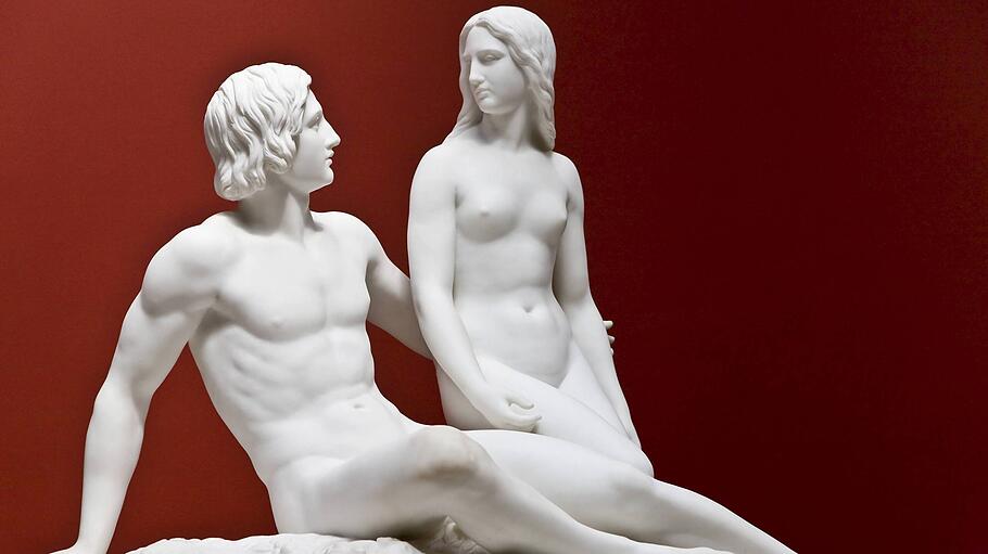 Skulptur von Adam und Eva
