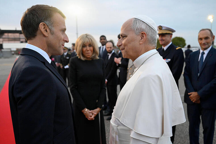 Papst Leo auf dem R&uuml;ckflug