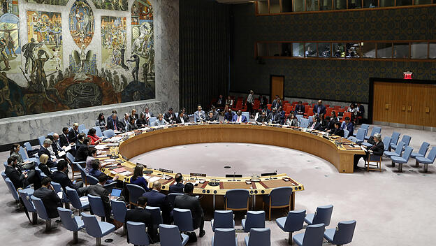Der Sicherheitsrat der Vereinten Nationen tagt im UN-Hauptquartier