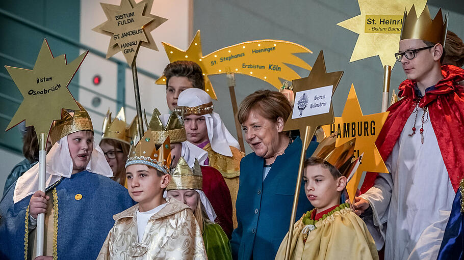 Sternsinger bei Kanzlerin Merkel. Es war bereits der 14. Besuch