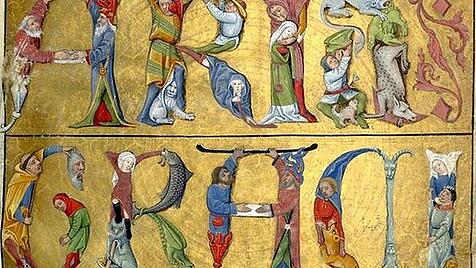Menschliche Alphabet - Mittelalterliche Darstellung der Lebenswelt