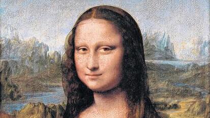 Ausschnitt aus dem Gemälde der Mona Lisa von Leonardo Da Vinci,