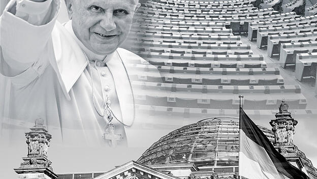 Collage, Papst Benedikt XVI., Parlament