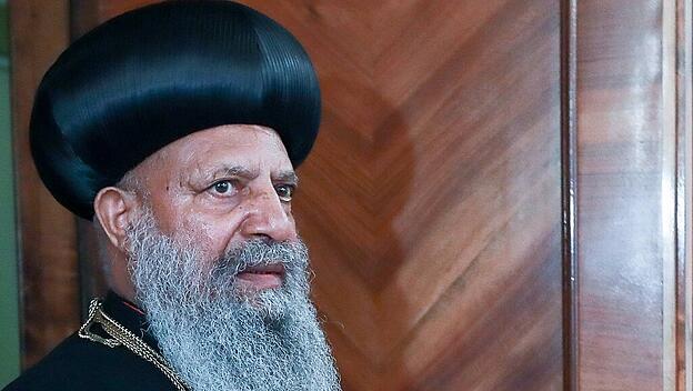 MOSCOW RUSSIA MAY 15 2018 The Patriarch of the Ethiopian Orthodox Church Abune Mathias during