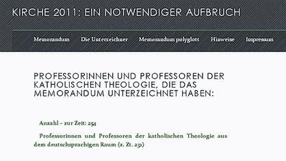 Ausschnitt von der Internetseite der Theologen
