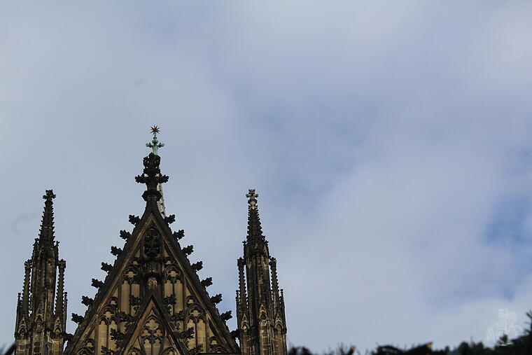 Weihnachtstern auf dem Kölner Dom
