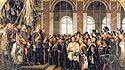 Proklamation des preußischen Königs zu Kaiser Wilhelm I. am 18.01.1871 im Spiegelsaal von Versailles