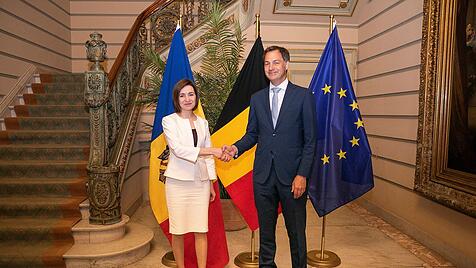 Maia Sandu mit dem belgische Premierminister Alexander De Croo
