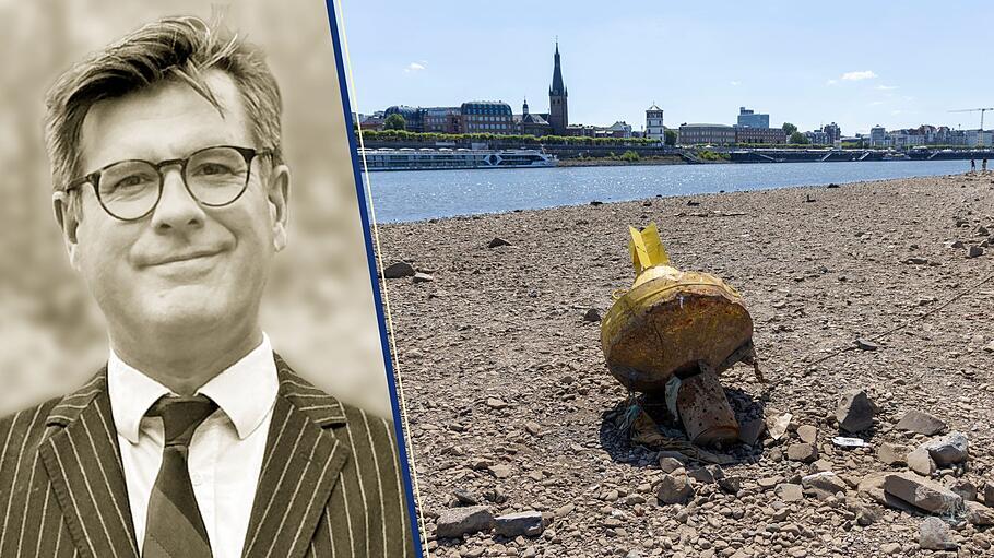 Der Rheinpegel in Düsseldorf hat seinen historisch niedrigsten Tiefstand von 23 Zentimetern erreicht