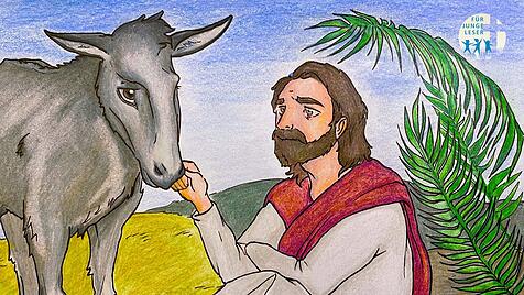 Palmsonntag: Jesus ritt mit einem Esel nach Jerusalem ein