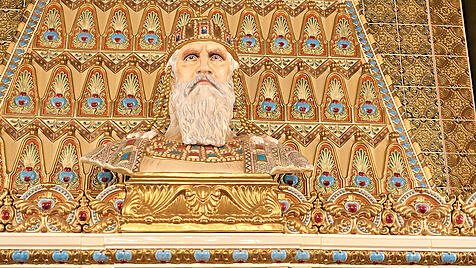 Büste des heiligen Stephan im Königspalast von Budapest