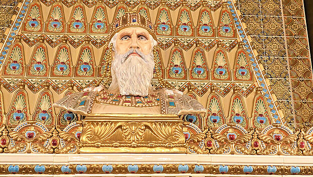 Büste des heiligen Stephan im Königspalast von Budapest