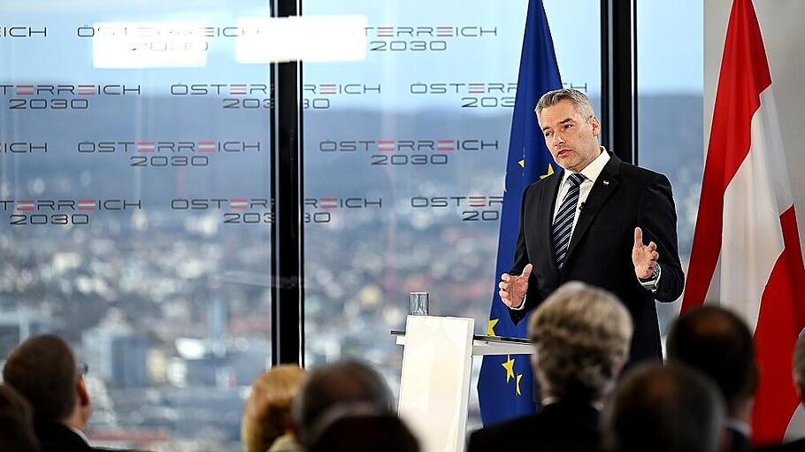 Österreichs Kanzler Karl Nehammer hält Rede zur «Zukunft der Nati