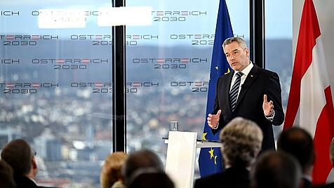 Österreichs Kanzler Karl Nehammer hält Rede zur «Zukunft der Nati