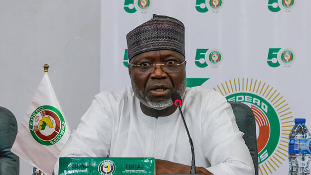 Der Pr&auml;sident der Westafrikanischen Wirtschaftsgemeinschaft ECOWAS, Omar Touray