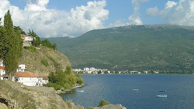 Ohridsee zwischen Albanien und Mazedonien