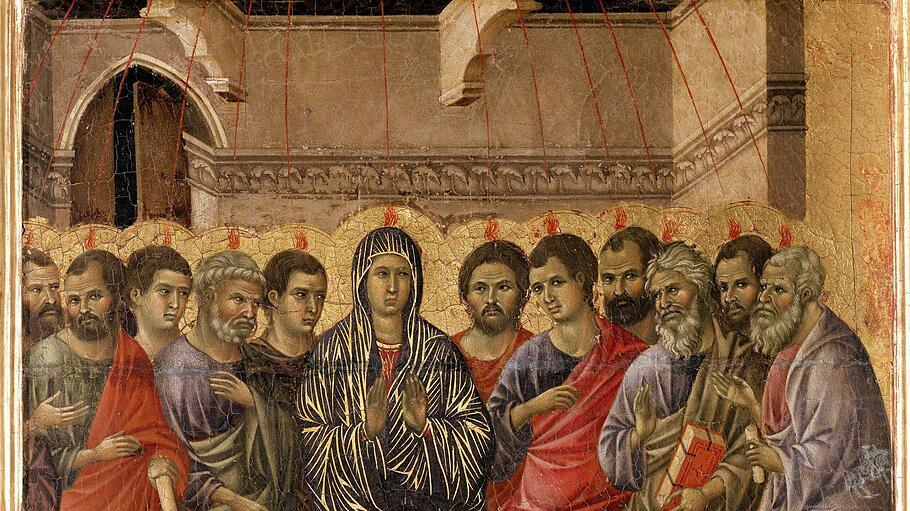 "Die Pentecoot-Rückseite des Maesta-Altarbildes", Duccio di Buoninsegna
