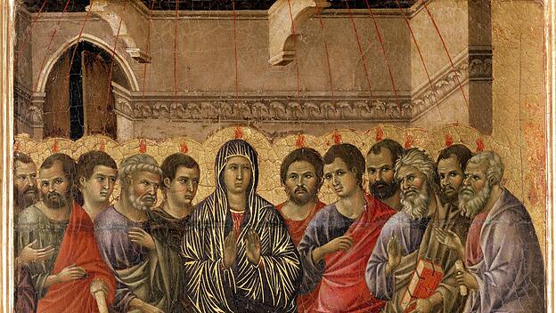 "Die Pentecoot-Rückseite des Maesta-Altarbildes", Duccio di Buoninsegna