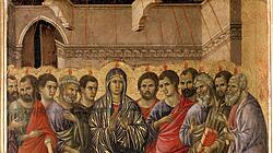 La pentecote Dos du retable de la Maesta Peinture de Duccio di Buoninsegna 1255 1319 1308 1311