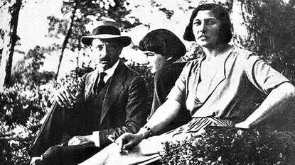 Rilke und die Malerin Baladine Klossowska mit ihrem Sohn Balthus