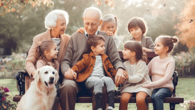 Gro&szlig;eltern und Enkel