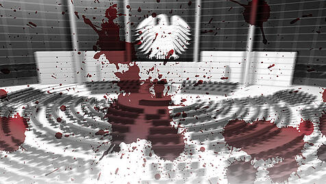 Collage Bundestag Blutbad