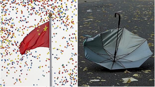 Proteste in Hongkong - 70. Jahrestag der Gründung Chinas