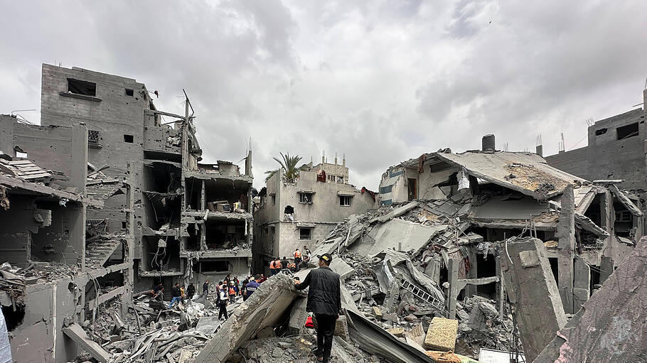 Bombardierter Wohnblock in Gaza