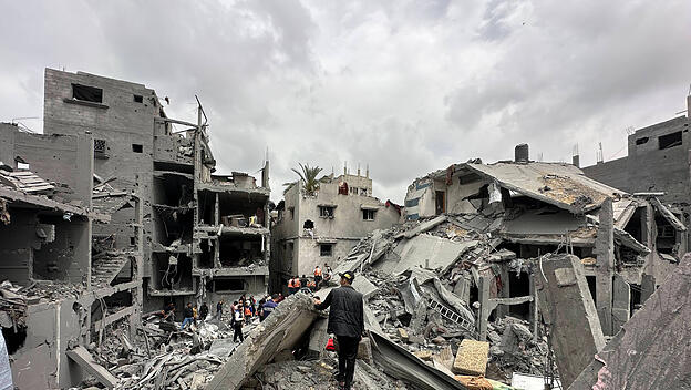 Bombardierter Wohnblock in Gaza
