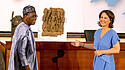 Außenministerin Annalena Baerbock und Nigerias Kulturminister Lai Mohammed