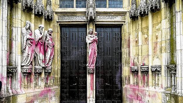 Vandalismus an der Unterwasserkirche in Münster