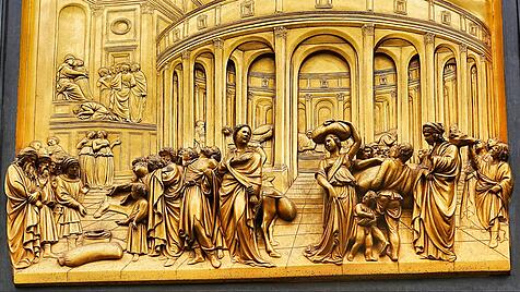 Joseph und seine Brüder; Paradiestür am Baptisterium neben dem Dom in Florenz von Lorenzo Ghiberti, 1425