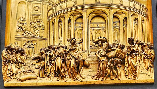 Joseph und seine Brüder; Paradiestür am Baptisterium neben dem Dom in Florenz von Lorenzo Ghiberti, 1425