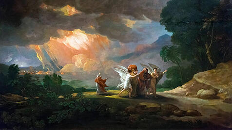 Die biblische Flucht von Lot und seiner Familie aus Sodom
