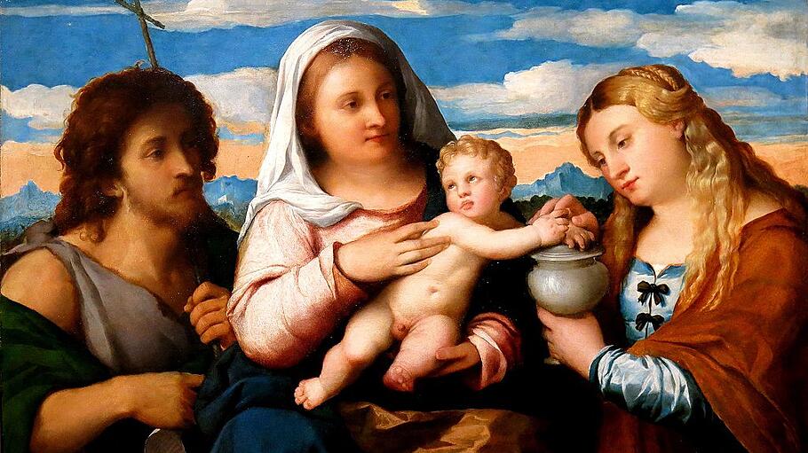 "Madonna mit Kind, Johannes dem Täufer und der heiligen Maria Magdalena", Jacopo Palma il Vecchio, um 1515