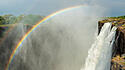 Victoria falls with Devil s pool and double rainbow Livingstone, Southern Province, Zambia CR_CYCY250616-1748789-01