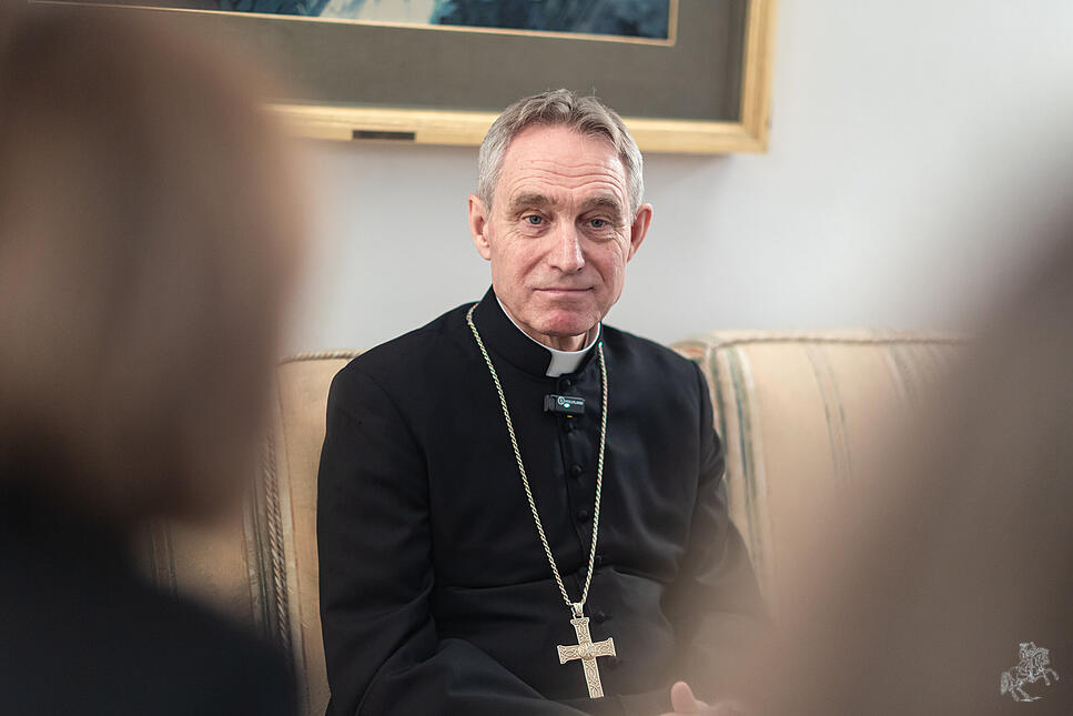 Erzbischof Georg Gänswein in der Nuntiatur in Vilnius, Litauen.