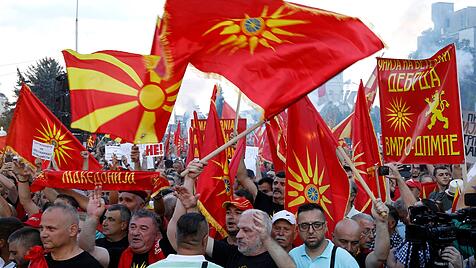 Protest in Nordmazedonien