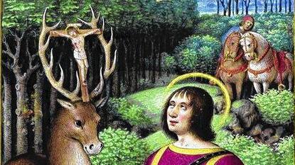 Heilige Hubertus, Detail aus dem Stundenbuch der Anne von Bretagne