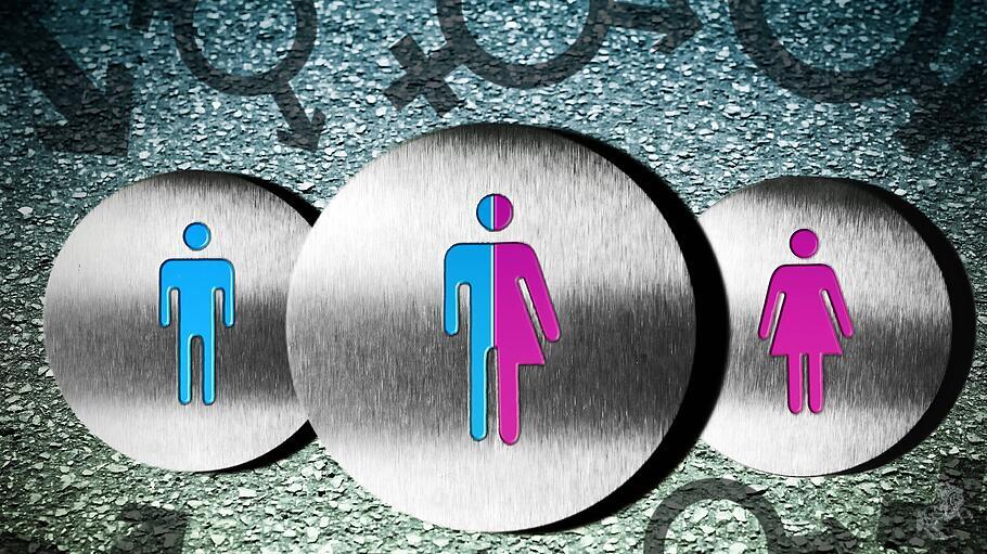 Piktogramm von Mann und Frau gemischt