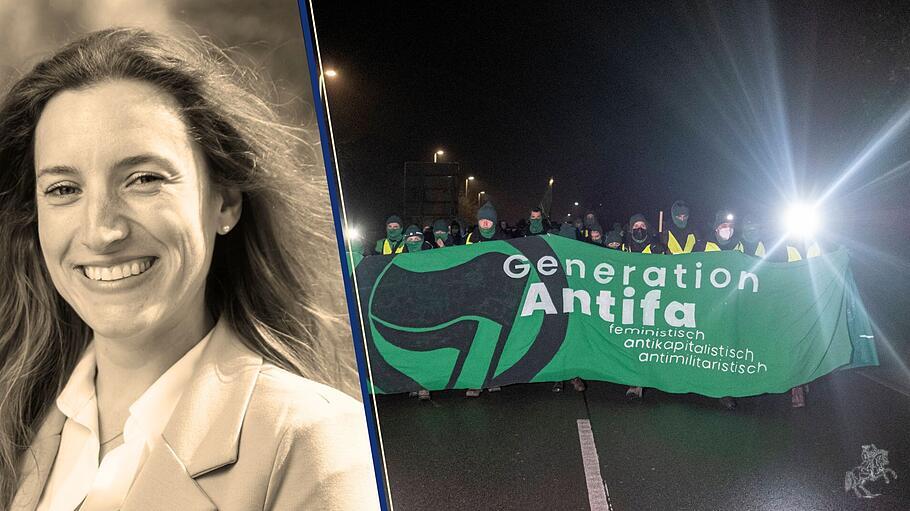 Demonstration der Antifa gegen die AfD in Gießen