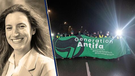 Demonstration der Antifa gegen die AfD in Gie&szlig;en