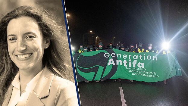 Demonstration der Antifa gegen die AfD in Gießen