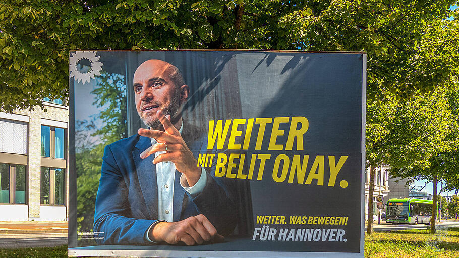Das offizielle Plakat vom jetzigen OB Belit Onay zur anstehender Kommunalwahl 2026 in Hannover