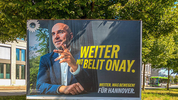 Das offizielle Plakat vom jetzigen OB Belit Onay zur anstehender Kommunalwahl 2026 in Hannover