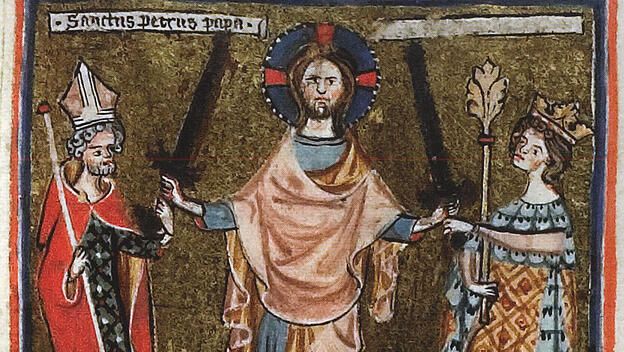 Buchmalerei aus der Heidelberger Schwabenspiegelhandschrift